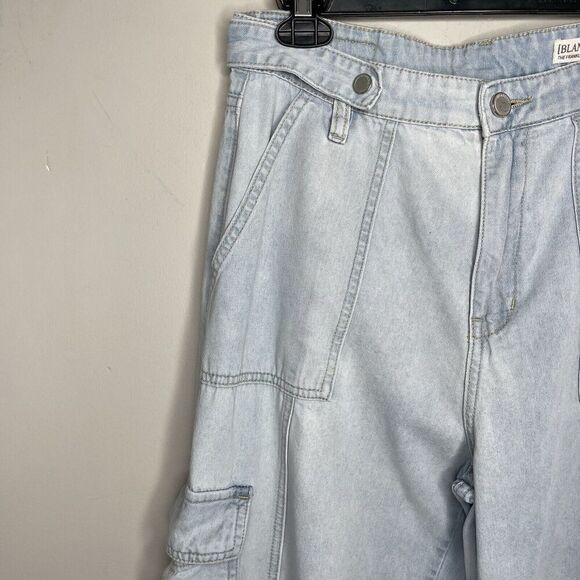 BLANKNYC Call My Name Jeans Women 28 Slouchy Cargo Raw Hem Light Wash Franklin - Picture 4 of 16